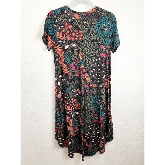 Lularoe Carly Dress Women's Size XS Floral Tropical Hi-Lo Shift Swing Casual - Picture 2 of 3